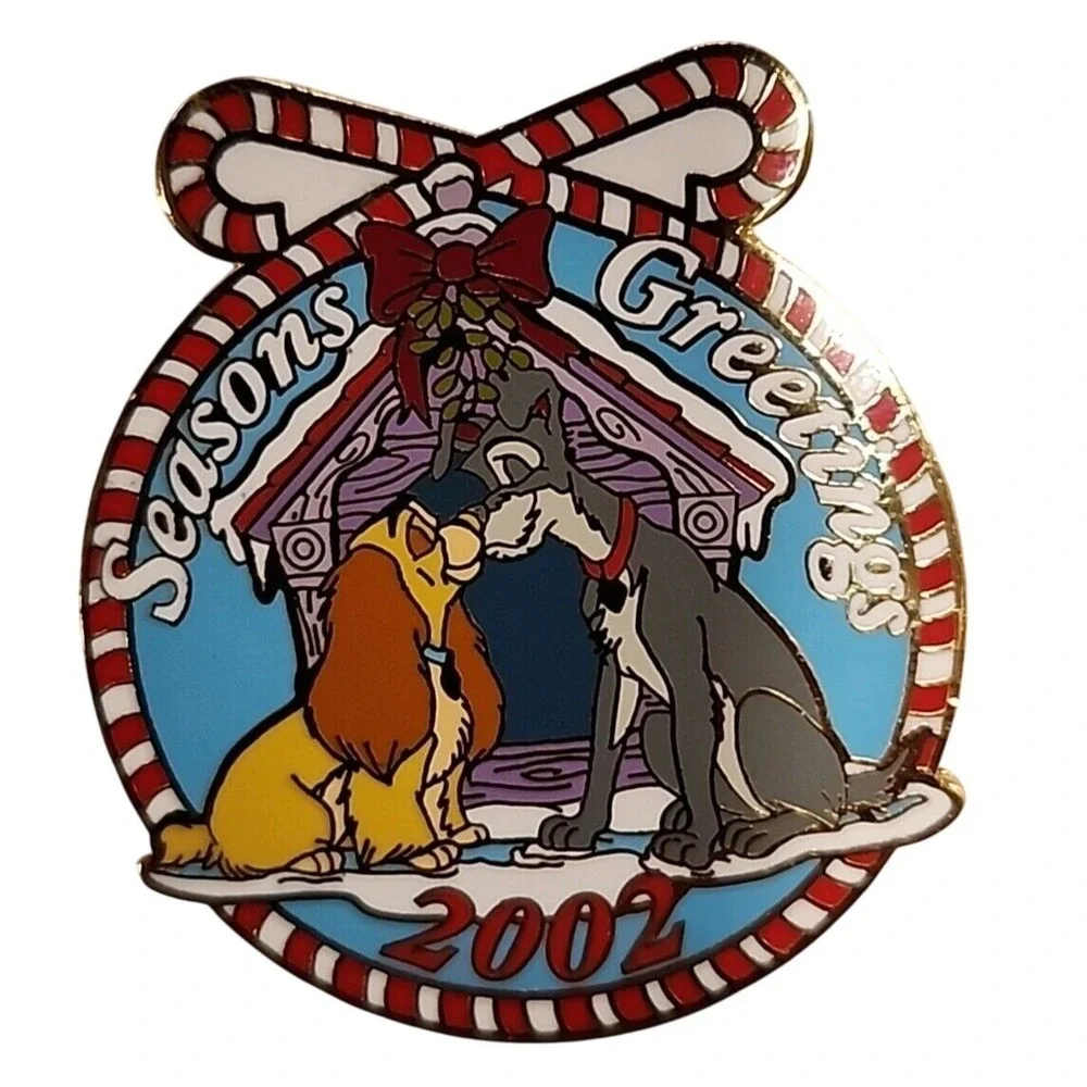 Disney Pin Lady and the‎ Tramp Christmas Holiday Disneyland Cast DLR 2002 18334